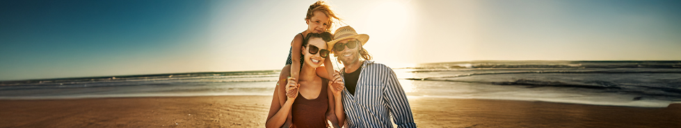 Family on the beach
