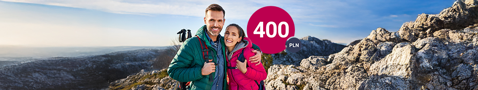 Woman and man on a trip.